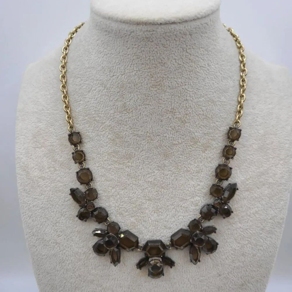 J Crew Smokey Crystal Statement Necklace NWT!  NEW!